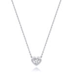 18k Gold Diamond Heart Bezel Necklace 0.35 ct - 1.00 ct - Image 8
