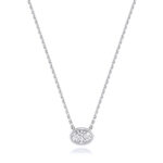 18k Gold Diamond Oval Bezel Necklace 0.35 ct - 1.00 ct - Image 4