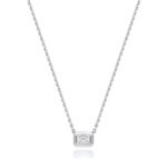 18k Gold Diamond Emerald cut Bezel Necklace 0.35 ct - 1.00 ct - Image 7
