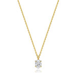 18k Gold Diamond Oval Necklace 0.35 ct - 1.00 ct - Image 8