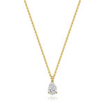 18k Gold Diamond Pear Shape Necklace 0.35 ct - 1.00 ct - Image 3