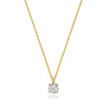 18k Gold Diamond Round Necklace 0.35 ct - 1.00 ct - Image 3