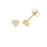 18k Gold Diamond Heart Bezel Earrings 0.70 ct - 2.00 ct - Image 9
