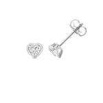 18k Gold Diamond Heart Bezel Earrings 0.70 ct - 2.00 ct - Image 5