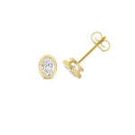18k Gold Diamond Oval Bezel Earrings 0.70 ct - 2.00 ct - Image 9