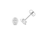 18k Gold Diamond Oval Bezel Earrings 0.70 ct - 2.00 ct - Image 5