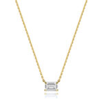 18k Gold Diamond Emerald cut Necklace 0.35 ct - 1.00 ct - Image 7
