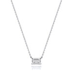 18k Gold Diamond Emerald cut Necklace 0.35 ct - 1.00 ct - Image 3