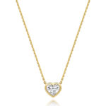 18k Gold Diamond Heart Bezel Necklace 0.35 ct - 1.00 ct - Image 5