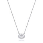 18k Gold Diamond Oval Bezel Necklace 0.35 ct - 1.00 ct - Image 3