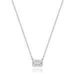 18k Gold Diamond Emerald cut Bezel Necklace 0.35 ct - 1.00 ct - Image 8