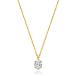 18k Gold Diamond Oval Necklace 0.35 ct - 1.00 ct - Image 7