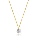 18k Gold Diamond Round Necklace 0.35 ct - 1.00 ct - Image 4