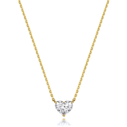 18k Gold Diamond Heart Necklace 0.35 ct - 1.00 ct