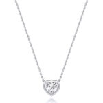18k Gold Diamond Heart Bezel Necklace 0.35 ct - 1.00 ct - Image 2