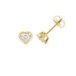 18k Gold Diamond Heart Bezel Earrings 0.70 ct - 2.00 ct - Image 8