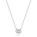18k Gold Diamond Oval Bezel Necklace 0.35 ct - 1.00 ct - Image 2