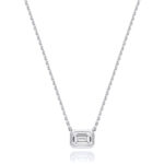 18k Gold Diamond Emerald cut Bezel Necklace 0.35 ct - 1.00 ct - Image 9