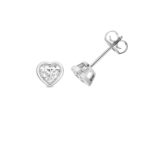 18k Gold Diamond Heart Bezel Earrings 0.70 ct - 2.00 ct - Image 4