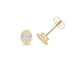 18k Gold Diamond Oval Bezel Earrings 0.70 ct - 2.00 ct - Image 8