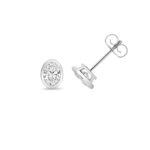 18k Gold Diamond Oval Bezel Earrings 0.70 ct - 2.00 ct - Image 4