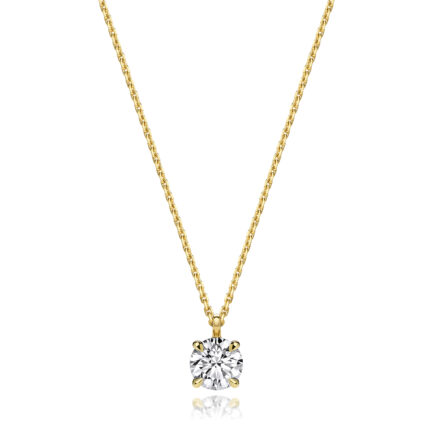 18k Gold Diamond Round Necklace 0.35 ct - 1.00 ct