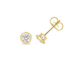 18k Gold Diamond Round Bezel Earrings 0.70 ct - 2.00 ct - Image 3