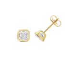 18k Gold Diamond Asscher Cut Bezel Earrings 0.70 ct - 2.00 ct - Image 7