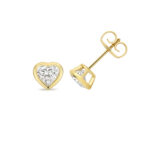 18k Gold Diamond Heart Bezel Earrings 0.70 ct - 2.00 ct - Image 7