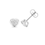 18k Gold Diamond Heart Bezel Earrings 0.70 ct - 2.00 ct - Image 3