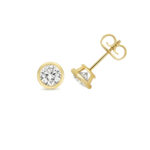 18k Gold Diamond Round Bezel Earrings 0.70 ct - 2.00 ct - Image 4