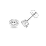 18k Gold Diamond Heart Bezel Earrings 0.70 ct - 2.00 ct - Image 2