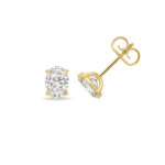 18k Gold Diamond Oval Earrings 0.70 ct - 2.00 ct