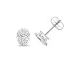 18k Gold Diamond Oval Bezel Earrings 0.70 ct - 2.00 ct - Image 2