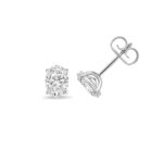 18k Gold Diamond Oval Earrings 0.70 ct - 2.00 ct - Image 9