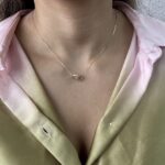 9k Yellow Gold Ladies Interlocking Circle Necklace 3D - Image 2