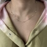 9k Yellow Gold Ladies Necklace Round Cz in a Refined Bezel Setting - Image 2