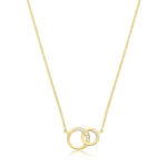 9k Yellow Gold Ladies Interlocking Circle Necklace