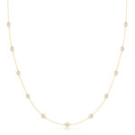 9k Yellow Gold Ladies Necklace Round Cz in a Refined Bezel Setting