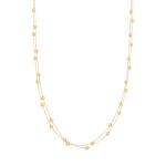 9k Yellow Gold Ladies Necklace double-layered Beads - 408