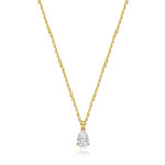 18k Gold Diamond Pear Shape Necklace 0.35 ct - 1.00 ct - Image 2