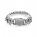 16 mm Moissanite cuban bracelet 925 sterling silver.