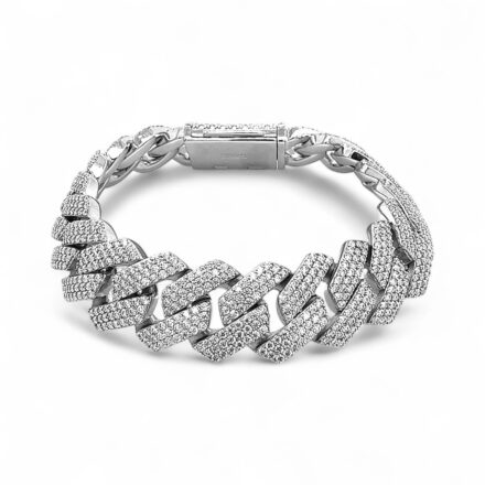 16 mm Moissanite cuban bracelet 925 sterling silver.