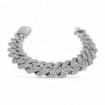 16 mm Moissanite cuban bracelet 925 sterling silver.