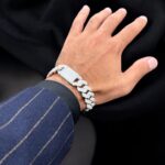 16 mm Moissanite cuban bracelet 925 sterling silver.