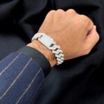 16 mm Moissanite cuban bracelet 925 sterling silver.