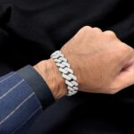 16 mm Moissanite cuban bracelet 925 sterling silver.