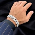 16 mm Moissanite cuban bracelet 925 sterling silver.