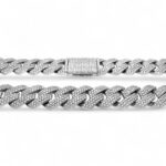 925 Sterling Silver Moissanite Stone Set Cuban Chain - 16 mm - Image 4