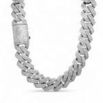 925 Sterling Silver Moissanite Stone Set Cuban Chain - 16 mm - Image 3
